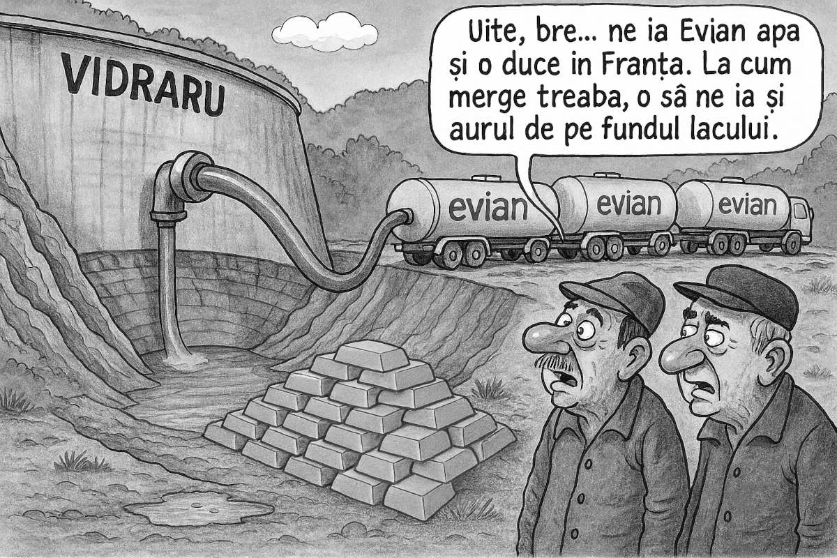 Barajul Vidraru, Evian și aurul imaginar: când prostia curge mai repede decât apa